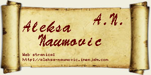 Aleksa Naumović vizit kartica